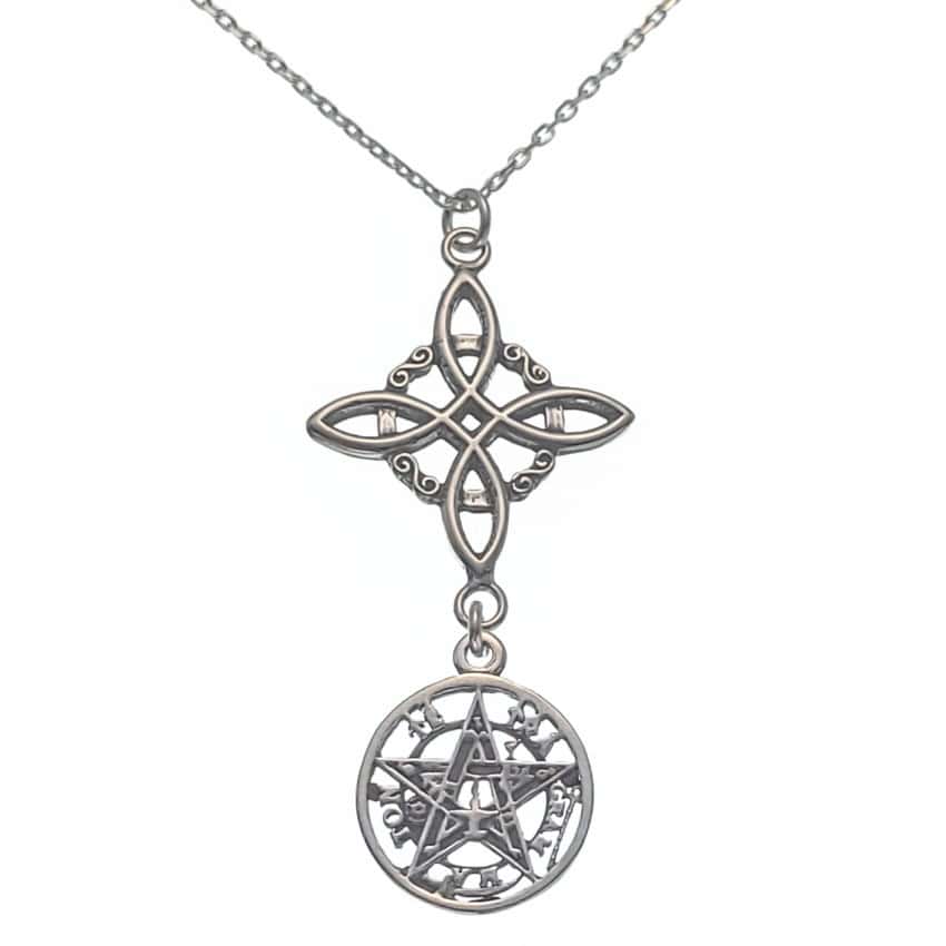 Collar gargantilla doble protección Tetragramatón y Nudo de Bruja (2) Collar gargantilla doble protección Tetragramatón y Nudo de Bruja (2)