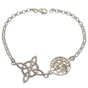 Pulsera doble protección Tetragramatón + Nudo de Bruja