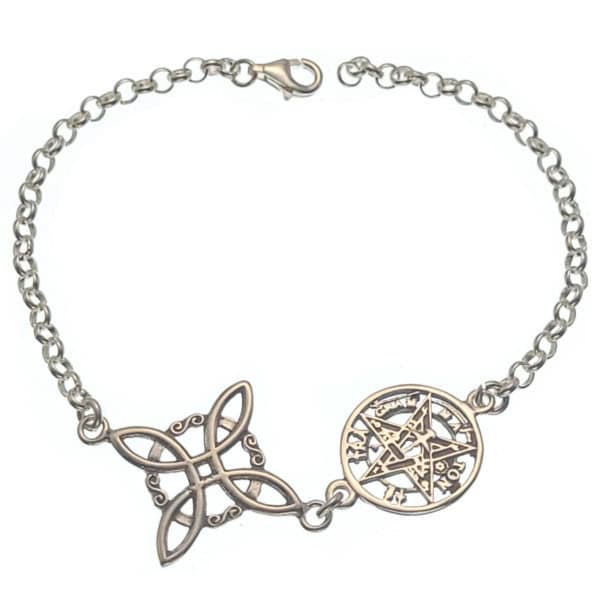 Pulsera doble protección Tetragramatón + Nudo de Bruja (2)