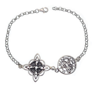 Pulsera doble protección Tetragramatón + Nudo de Bruja