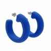 Argollas de 40×10 mm. azules con cierre de plata