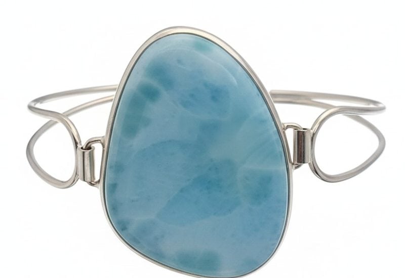Pulsera con larimar de República Dominicana en plata 925