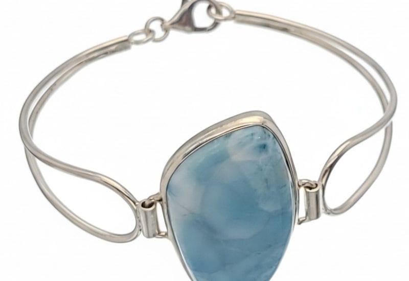 Pulsera piedra de larimar en plata 925