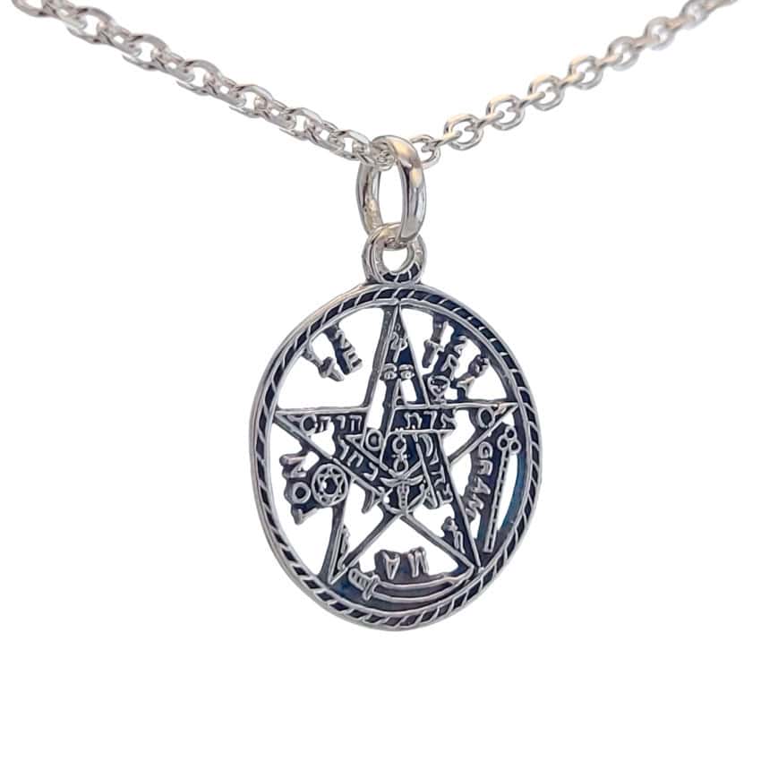 Colgante tetragramatón mediano en plata (4)
