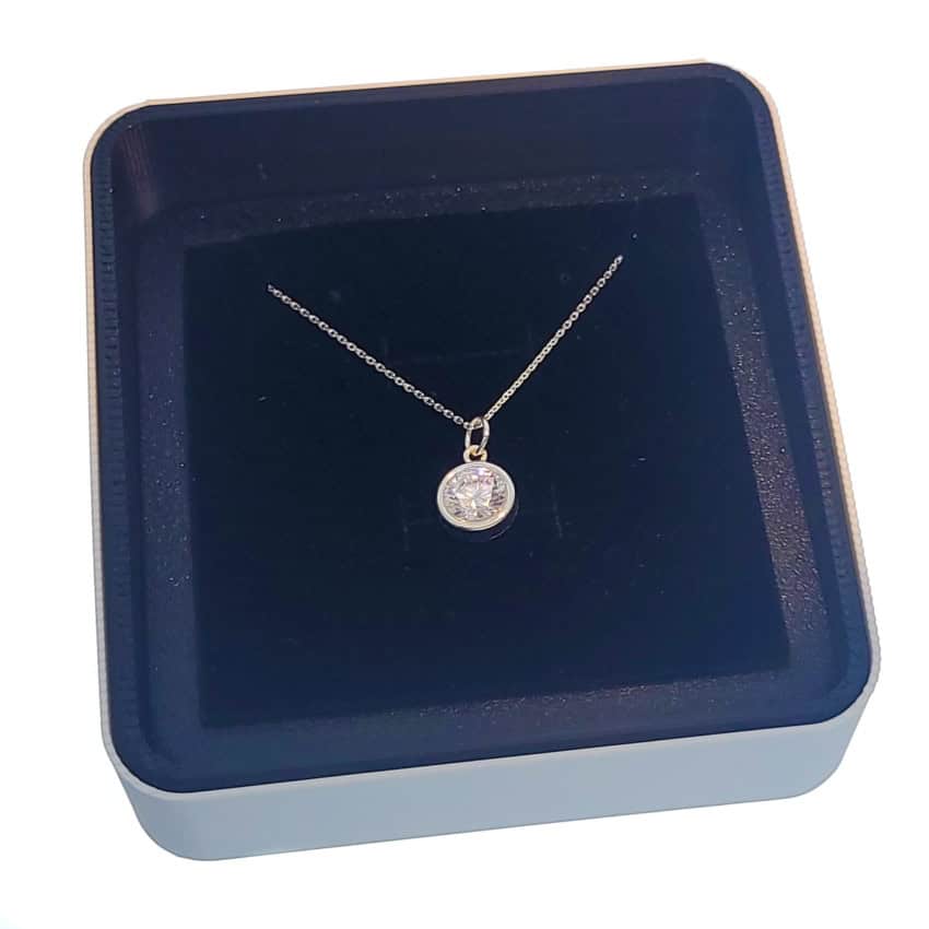 Gargantilla 40 cms de plata con colgante circonita de 10,3 mm (2) Gargantilla 40 cms de plata con colgante circonita de 10,3 mm (2)