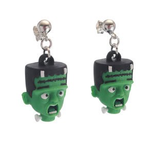 Pendientes Halloween criatura inspirada en Frankenstein clásico Pendientes Halloween criatura inspirada en Frankenstein clásico