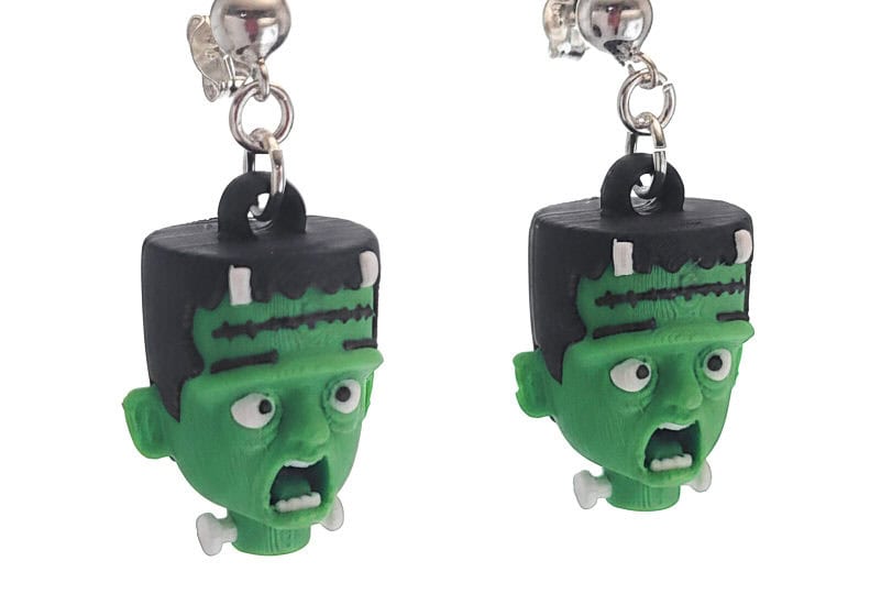 Pendientes Halloween criatura inspirada en Frankenstein clásico