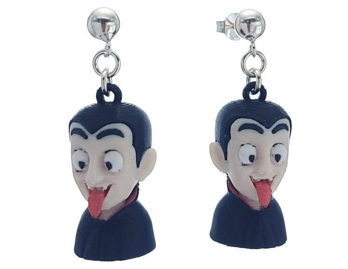 Pendientes Halloween vampiro con cierre de plata 925.