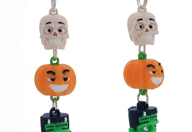 Pendientes trío de criaturas Halloween – cierre plata