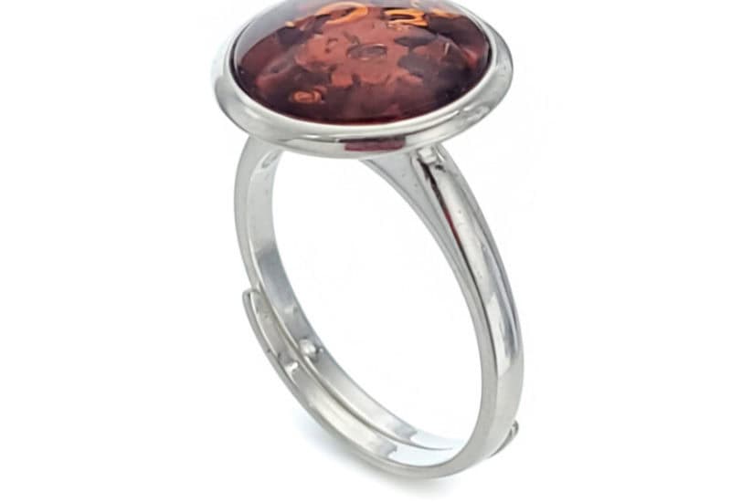 Anillo adaptable círculo de ámbar