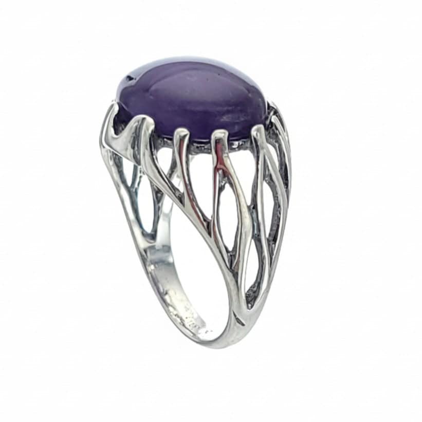 Anillo raíces de plata con engarce de amatista (2) Anillo raíces de plata con engarce de amatista (2)