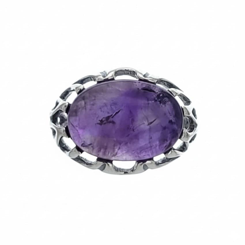 Anillo raíces de plata con engarce de amatista (4) Anillo raíces de plata con engarce de amatista (4)