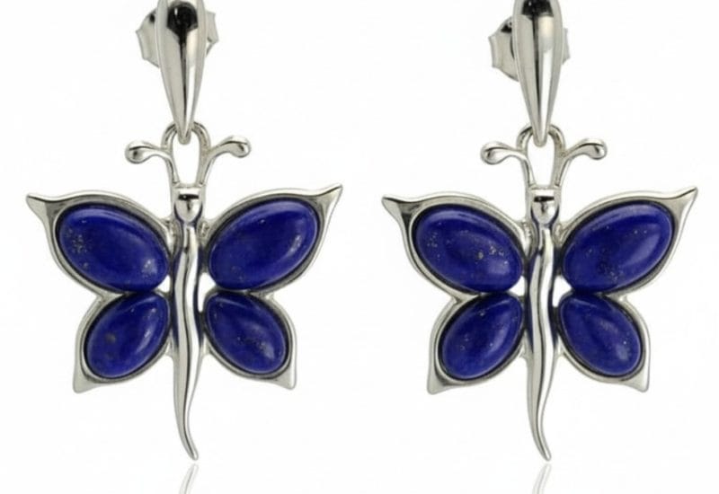 Pendientes mariposa de lapislázuli