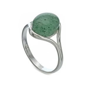 Anillo cabujón de aventurina verde Anillo cabujón de aventurina verde