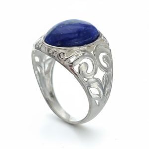 Anillo plata con engarce de auténtico lapislázuli de Afganistán Anillo plata con engarce de auténtico lapislázuli de Afganistán