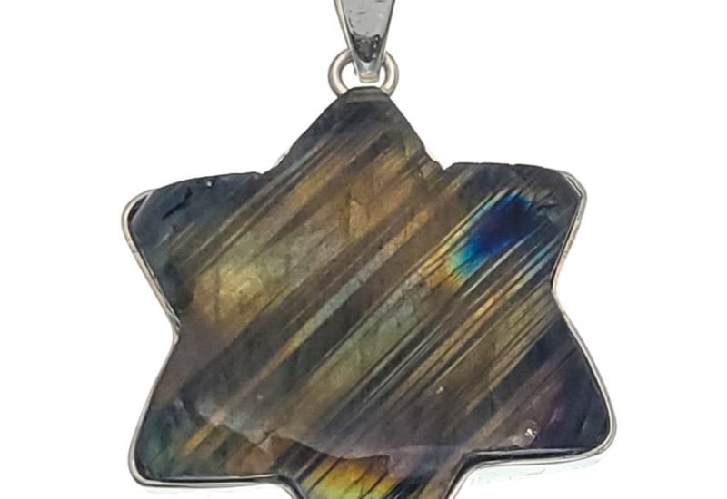 Colgante estrella de Labradorita en plata