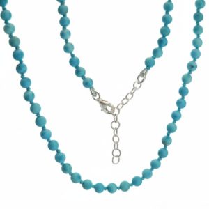 Collar nudos de 45 cms. de howlita azul con cierre de plata Collar nudos de 45 cms. de howlita azul con cierre de plata