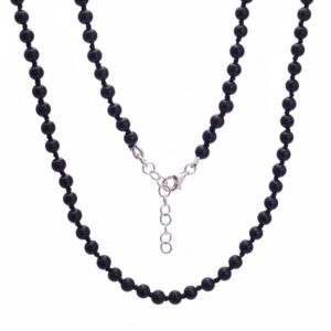 Collar nudos de 45 cms. de obsidiana con cierre de plata Collar nudos de 45 cms. de obsidiana con cierre de plata