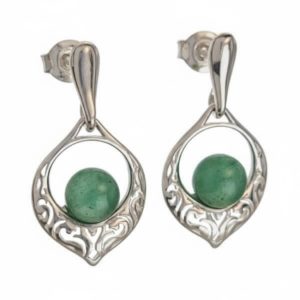 Pendientes de aventurina en plata Pendientes de aventurina en plata