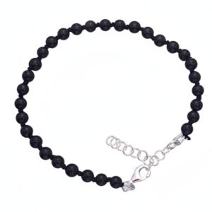 Pulsera de bolas de obsidiana Pulsera de bolas de obsidiana