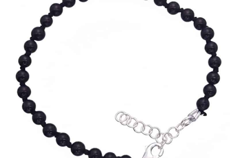 Pulsera de bolas de obsidiana