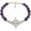 Pulsera bolas de amatista + nudo de bruja de plata Pulsera bolas de amatista + nudo de bruja de plata
