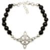 pulsera turmalina más nudo de bruja de plata