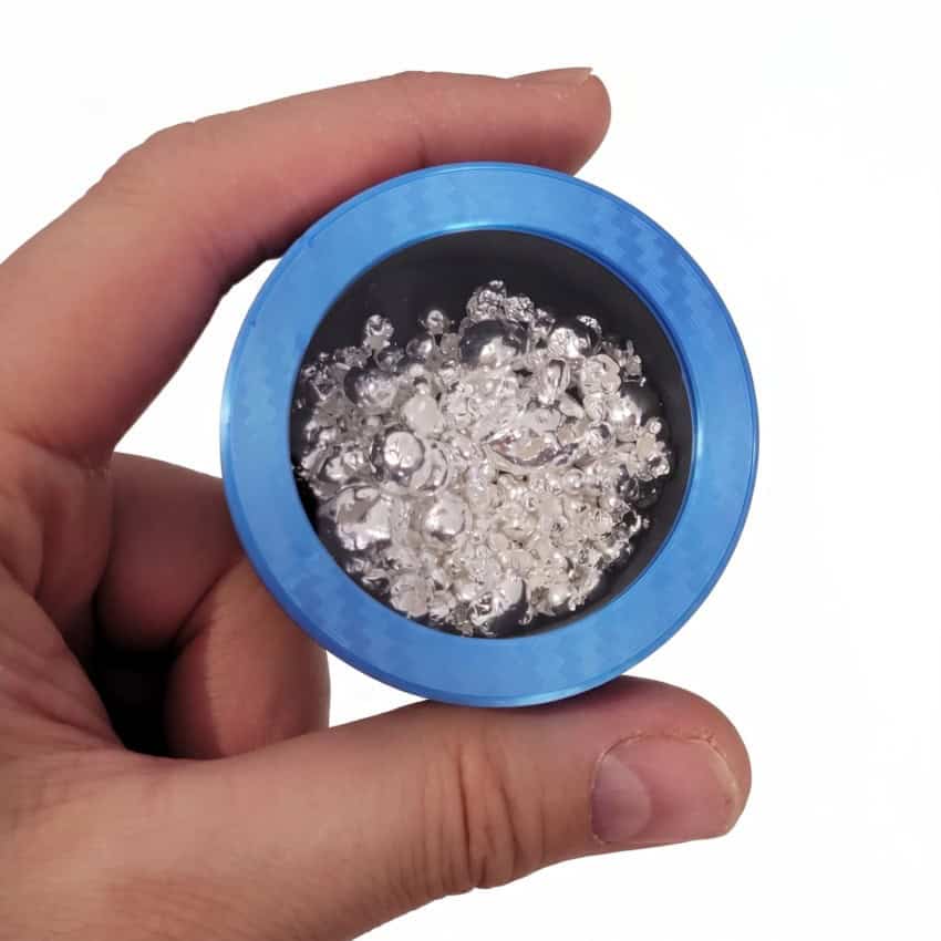 Envase de 50 gramos de granalla de plata pura 999,9 (2) Envase de 50 gramos de granalla de plata pura 999,9 (2)