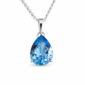 Colgante lágrima de plata con topacio azul Colgante lágrima de plata con topacio azul