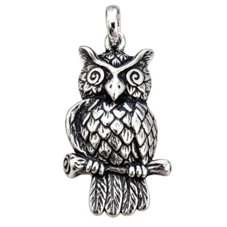 Colgante búho de plata de ley 925