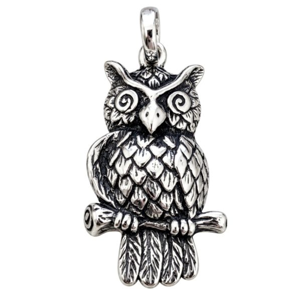 Colgante búho de plata de ley 925
