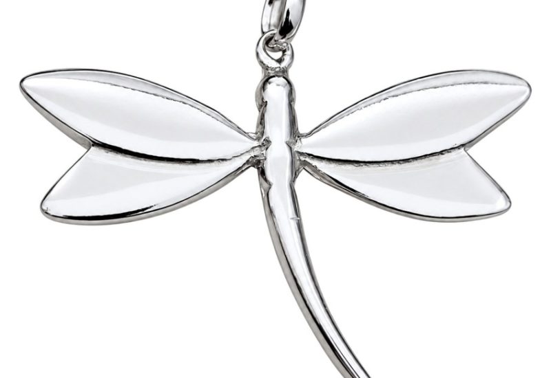 Colgante con forma de libélula en plata 925