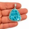 Colgante de 45 x 30 mm de larimar montado en plata 925