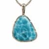 Colgante de 45 x 30 mm de larimar montado en plata 925