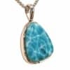 Colgante de 45 x 30 mm de larimar montado en plata 925