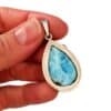 Colgante de larimar en lágrima y plata 925