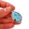 Colgante de larimar en lágrima y plata 925