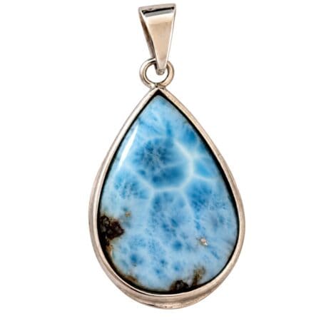 Colgante de larimar en lágrima y plata 925