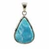 Colgante de plata 925 con lágrima de larimar de 38x24 mm