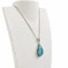Colgante de plata 925 con lágrima de larimar de 38x24 mm