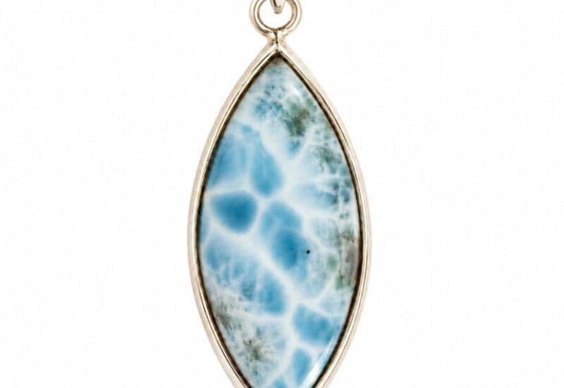 Colgante marquise de larimar en plata 925