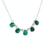 Collar gargantilla con piedras de malaquita en plata