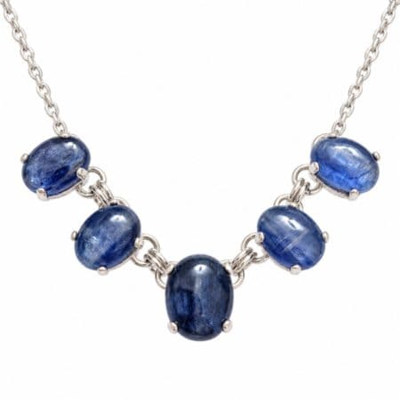 Gargantilla de distena azul en plata de ley