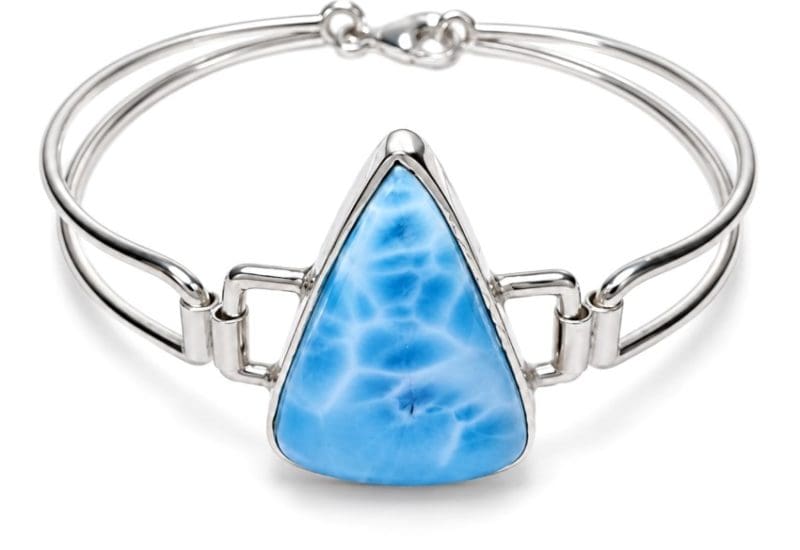 Pulsera con piedra de larimar en plata 925