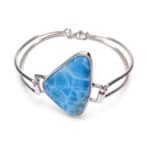 Pulsera de plata de ley y larimar
