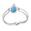 Pulsera de plata de ley y larimar con bisagras Pulsera de plata de ley y larimar con bisagras